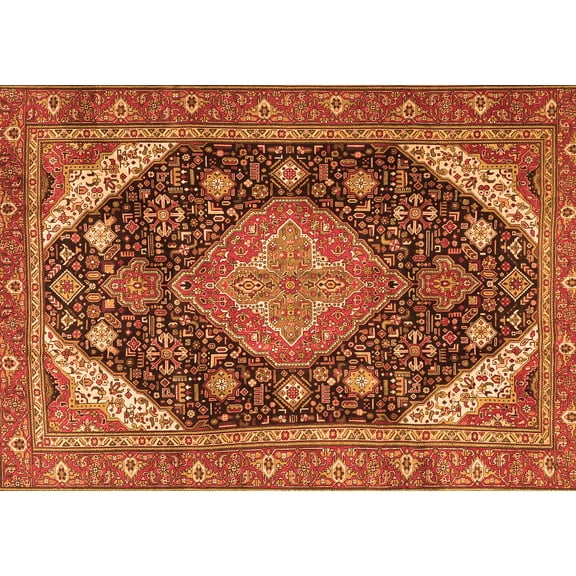 Ahgly Company Indoor Rectangle Persian Orange Traditional Area Rugs, 5' x 7'