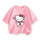 thumbnail image 4 of 2024 Ropa infantil Verano Camiseta con estampado de Hello Kitty Camiseta de moda infantil Camiseta de manga corta Top de cuello redondo para niñas, 4 of 5