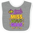 thumbnail image 3 of Inktastic Little Miss Mardi Gras with Crown and Dots Girls Baby Bib, 3 of 4