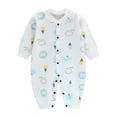thumbnail image 3 of Bovxnpu Baby Girl Bodysuit, Infant Baby Cotton Bodysuits, Child Printing Newborn Button-Neck Long Sleeved Long Rompers 3-6 Months, 3 of 5