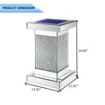 thumbnail image 2 of AUWHALEUS Indoor Modern Space Saving Tempered Glass Square End Table, Silver, 2 of 6