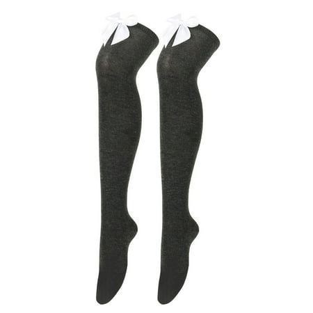 

LBECLEY Knitted Christmas Stocking Womens Long Socks Bowknot Pure Color Socks Thigh High Socks Over The Knee Socks Festival Christmas Excision Bottoms H One Size