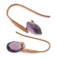 thumbnail image 3 of Galaxy Gold 14K Solid Gold Natural Amethyst Pear Drop Earrings for Women - Rose Gold Fine Jewelry, 3 of 4