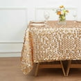 thumbnail image 6 of Balsa Circle 72" x 72" Matte Champagne Square Big Payette Sequin Table Overlay Linens Tablecloth Kitchen, 6 of 8