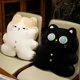 thumbnail image 2 of Almohadas de felpa suave con forma de gato negro para niñas, juguetes de peluche de animales de dibujos animados encantadores, regalos de cumpleaños, manta de sofá, cojín, 40cm/45cm, 2 of 5