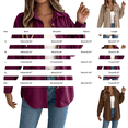 thumbnail image 3 of Shackets for Women Waffle Knit Tops Long Sleeve Button Down Shirt Fall Jackets Outfits Corduroy Jacket Womens Shackets Jacket Plus Size Long Sleeve Shirts Blouses Tops, 3 of 5