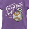 thumbnail image 2 of Girl's Star Wars The Force Awakens Valentine BB-8 Good Times Roll Graphic Tee Purple Berry Small, 2 of 4