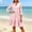 Pink, variant on Blmnix Vacation Dress Dress Women Gingham Dress Peplum A Line Dresses Petticoat Mid-Length Black 3/4 Sleeve V-Neck Adaptable Summer Dress for Women L