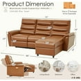 thumbnail image 2 of YODOLLA Leather Power Reclining Sofa Set, Reclining Sectional Couches with Storage Chaise, Adjustable Backrest & Footrest, L Shaped Pull Out Couch for Living Room Home Theater Apartment RV in Brown, 2 of 9