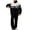 C-Black101, variant on DHFJKG Winter Fluffy Pajama Set For Men Thickened Thermal Loungewear Long Sleeve Stand Collar Zipper Outwear Loose Fit Pants PJ 2 Piece Set Cozy Homewear