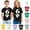 Black-6, variant on Spazoro Girls Boys T-Shirts Tee, Crew Neck Short Sleeve Six Print Summer Casual Tops for Kids Black Size 4