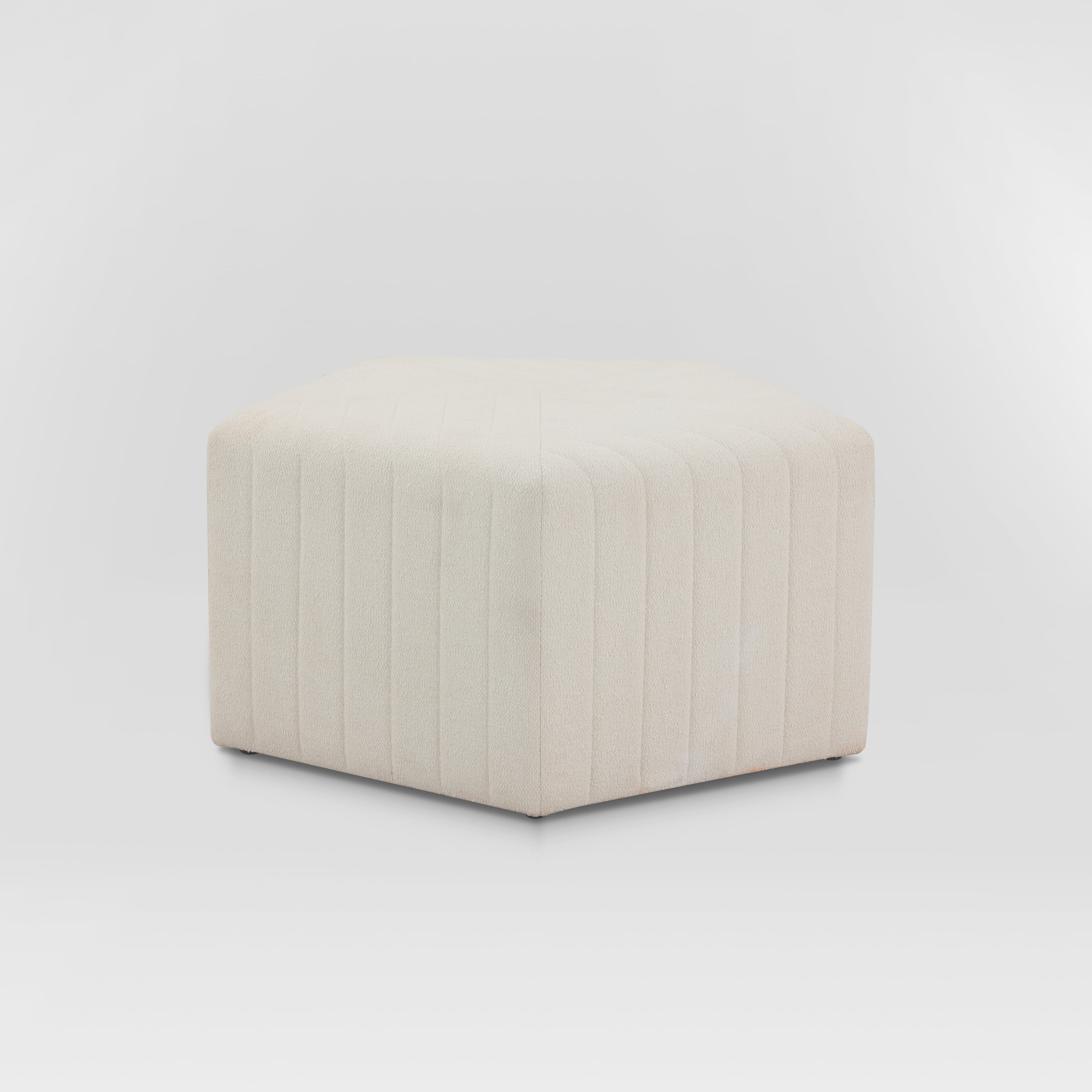 Lifestyle Solutions Gentry Pentagonal Ottoman, Snow White Fabric