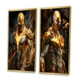 thumbnail image 3 of Designart "Robotic Superhero III" Superheros Framed Wall Art Set Of 2 - Yellow Abstract Framed Canvas Set For Living Room Decor, 3 of 7