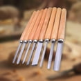 thumbnail image 6 of Pack of 8 Woodworking Turning Tool Gouge Engraving Woodturning Professional HSS Blade 65 Manganese Steel High Hardness Lathe Set for Wood Carving, 6 of 8