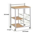 thumbnail image 5 of Kitchen Cart with 3 Shelves & 2 Storage Compartments, Brown And White, 5 of 5