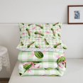 thumbnail image 5 of Manfei Pink Princess Bowtie King Size Comforter Sets,Cartoon Cucumber Print Comforters King Size,Colorful Stars Reversible,3 Pieces,1 Comforter and 2 Pillowcases, 5 of 7