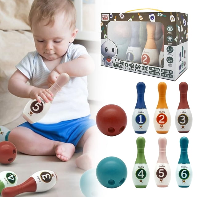 Jeux Jeux 1 Ensemble Ensemble de Quilles pour Enfants avec 6 Jouets de Quilles et 2 Jouets de Quilles Jeux de Quilles pour Enfants Intérieur Jouets pour Enfants Extérieur Jouets pour Enfants Extérieur