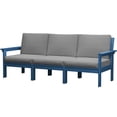 thumbnail image 6 of FUNDAZE Oversized HDPE Patio Furniture Sets, 3-Seater Outdoor Conversation Set | For Patio, Poolside, Backyard Use, Navy Frame with Gray Cushion, 6 of 7