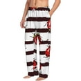 thumbnail image 2 of Daiia Ladybugs on Black and White Striped1 Men's Sleep Pant with Pockets and Drawstring,Pajama Pants-Large, 2 of 9