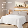 thumbnail image 4 of Colcha Ligera Pinsonic Doble Vista Dreamlab con 2 Fundas de Almohada, Edrecolcha Capitonada Reversible Ultrasuave, Edredón de verano, Queen Tape, Beige y Blanco, 4 of 9
