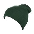 thumbnail image 2 of Unisex Plain 12 Inch Long Cuff Beanie, Hunter Green, 2 of 3