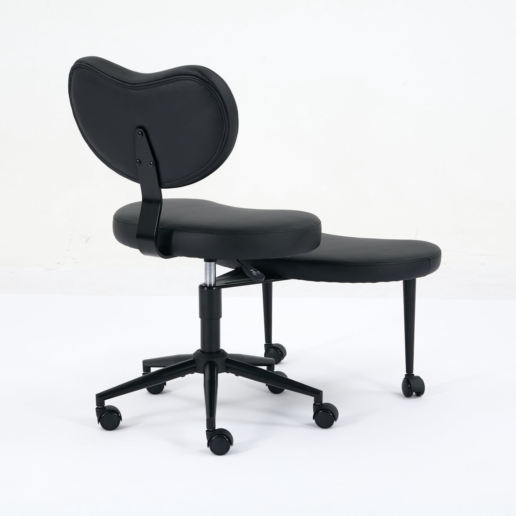 Meditation Chair Plus, Cross Legged Chair with Wheels, ADHD Chair, Criss Cross Desk Chair with Lumbar Support and Adjustable Stool, Flexible Design for Fidgety Sitters, Black