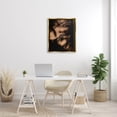 thumbnail image 2 of Night Silhouette Tree Leaves Botanical & Floral Photograph Metallic Gold Framed Art Print Wall Art, 2 of 6
