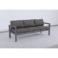 thumbnail image 2 of Aluminum Sofa - Modern Outdoor Seating, Gray Frame, Charcoal Cushions - Seats 3 - 82.6", 2 of 5