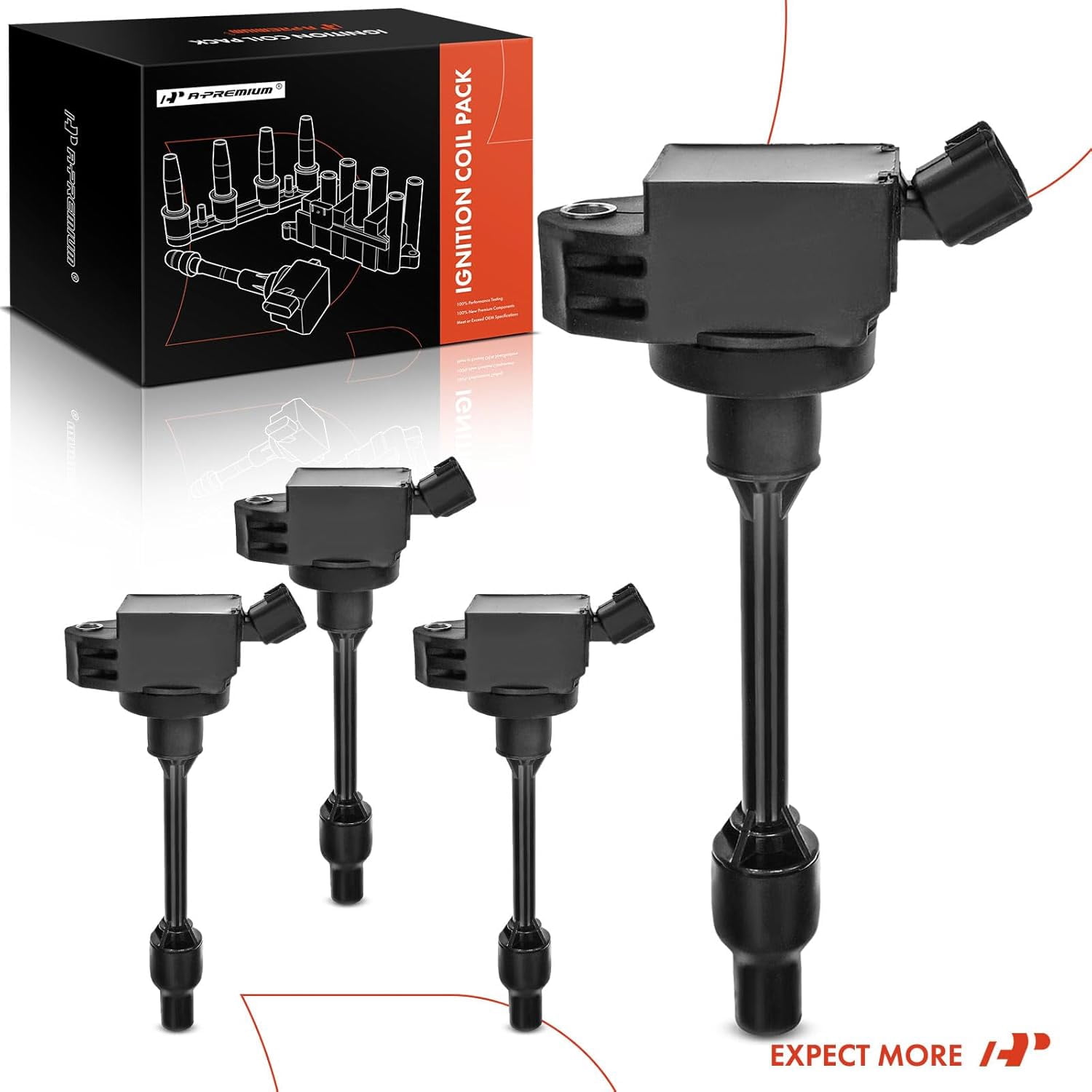 A-Premium Ignition Coil Pack for Toyota Camry 2.5L 2018-2021, Corolla 2.0L 2019-2021 & Lexus ES250 2.5L 2021-2023, Replace# UF-848, 90919-02276