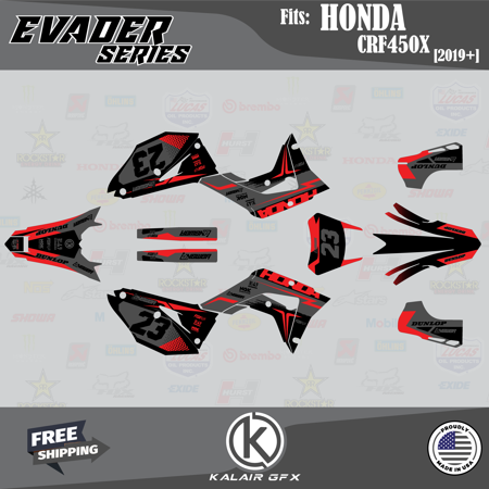 Kalair GFX Graphics Kit for Honda CRF450X (2019-2025) Evader Series