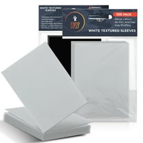 WizardWard MTG Card Sleeves (White Matt Textured) - Pack of 105 - Smooth Shuffling, 100 Micron Thickness - 66mm x 90mm, Black Inside, Glossy Clear Front, Compatable with Disney Lorcana