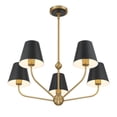 thumbnail image 6 of XAV-B9315-VG-MK Crystorama Lighting Xavier - 5 Light Chandelier-12.5 Inch Tall and 28 Inch Wide-Vibrant Gold/Matte Black Finish, 6 of 7