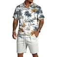 thumbnail image 2 of Mens Summer Short Sets Beach Shorts Sleeve Button Down Shirts Casual Hawaiian Shirt and Shorts Outfit, 2 of 6