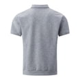 thumbnail image 4 of Men's Full Zip Polo Shirt Short Sleeve 3D Geometric Jacquard Lapel Collar Regular Fit Stretch Casual Business Tops for Daily Office Street Wear,L, 4 of 4