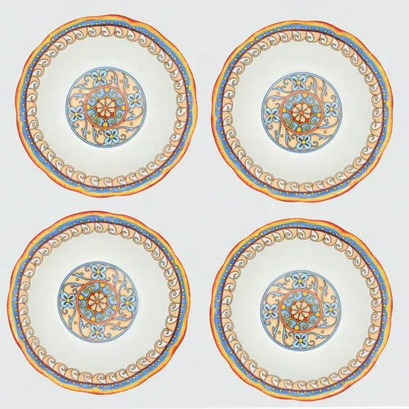 34 oz. Multicolor Stoneware Pasta Bowl (Set of 4)