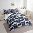 thumbnail image 3 of Manfei Wildlife Bear Child Twin Bedding Sets 7-Piece, Farmhouse Lodge Cabin Bedding Comforter Set, Vintage Rustic Plaid Reversible Sheet Sets, Breathable Home Decor, 3 of 7