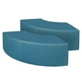 thumbnail image 4 of Regency Aurora Curved Vinyl Ottoman (Set of 2)- Peacock Teal, 4 of 4