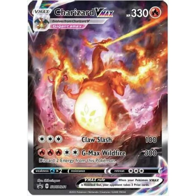 Tarjeta coleccionable Pokémon Charizard Vmax SWSH261 Black Star Promo