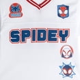 thumbnail image 4 of Marvel Spidey and His Amazing Friends Little Girls' Athletic Jersey T-Shirt and Shorts Set White and Blue Spidey, Ghost-Spider, and Spin, 4 of 4