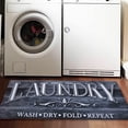 thumbnail image 2 of LANPEI Laundry Room Rugs Mats 2x4Ft Wood Print Runner Rug Vintage Laundry Rug Non Slip Rubber Floor Area Rug for Farmhouse Bathroom Indoor Home Decor Durable Carpet Waterproof Room Rug, 20x48in, Black, 2 of 7