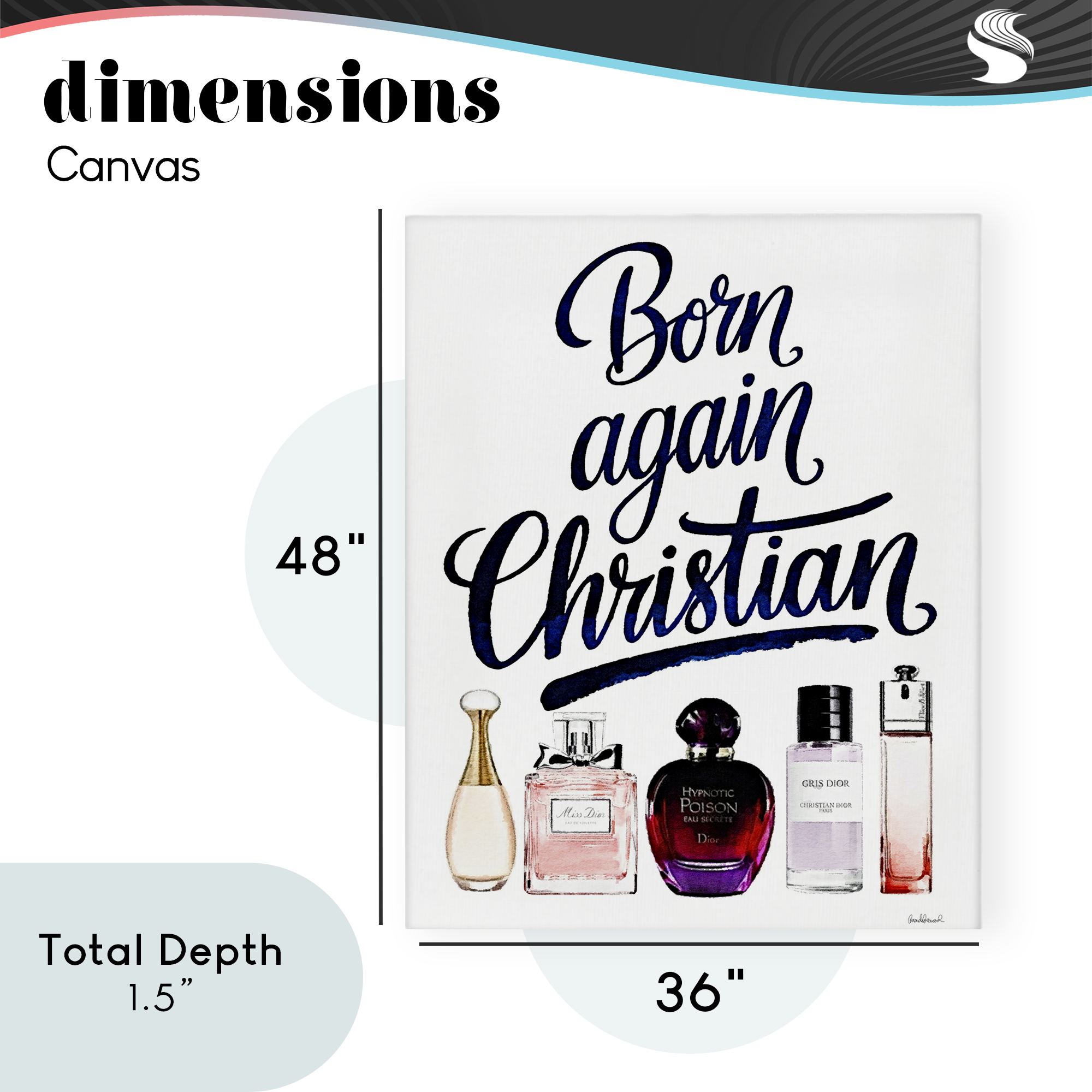 Born Again Christian Skincare Canvas Wall Art, design by Amanda Greenwood