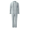thumbnail image 5 of 50% off Clear!Jiyugala Women Pajama Sets Clearance $5 Women Casual Lapel Button Plaid Print Two Piece Long Sleeve Pajamas Pajamas Suit, 5 of 7