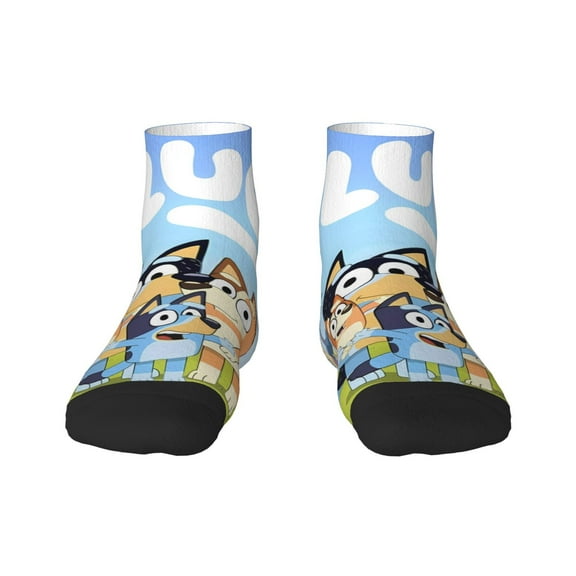 Saiise Bluey Funny Socks Men Women Adults Novelty Graphic Crew Tube Socks Crazy Design Casual Dress Socks for Sports,Running,Travel
