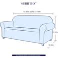 thumbnail image 3 of 1-Piece Stretch Sofa Slipcover with Stripes Pattern Striped Jacquard Couch Covers Washable Furniture Protector (Medium, Gray), 3 of 6