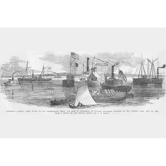 McClellan's Commissariat Depot at Harrison's Landing-Fine Art Canvas Print (20" x 30")