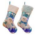 thumbnail image 5 of Paquete de 2 medias navideñas, medias navideñas grandes de 18' con luces LED, juego de medias para niños con Papá Noel y muñeco de nieve, 5 of 5