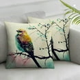 thumbnail image 3 of Throw Pillow Covers Watercolor Sparrow Bird Standing On a Branch Ink Painting Art Adorable Animal Pillow Cases Super Soft, 3 of 7