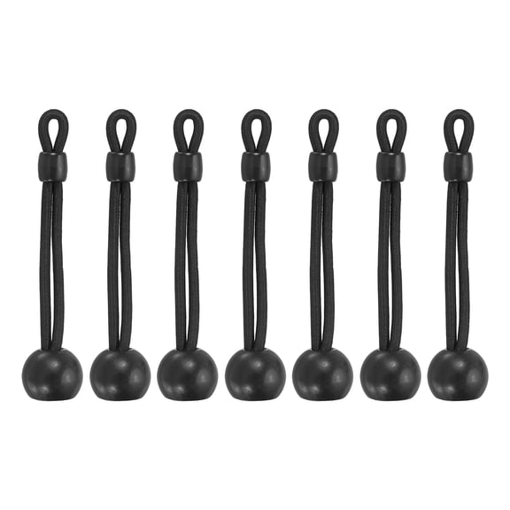 Uxcell 8 Pcs Ball Bungee Cords, 3 Inch Universal Roller Shade Tie Downs Replacement Parts Weather Resistance for Indoor/Outdoor Sunshade, Exterior Blinds, Sun Shades, Black