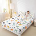 thumbnail image 4 of Homewish Colorful Dino 4-Piece Full Size Sheets for Boys Girls,Cartoon Animal Dinosaur Bed Sheets,Kawaii Woodland Wildlife Lightweight Sheet Sets,Ultra Soft Home Decor, 4 of 7