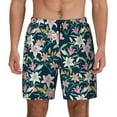 thumbnail image 2 of Goofa Lilies Flowers Printed Men's Swim Trunks Board Shorts Quick Dry Mens Swimming Trunks with Compression Liner,Breathable Fit Hawaii Beach Shorts-3X-Large, 2 of 9